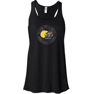 Amarillo Sod Poodles Yellow City Pigweeds Womens Black Razorback Tank