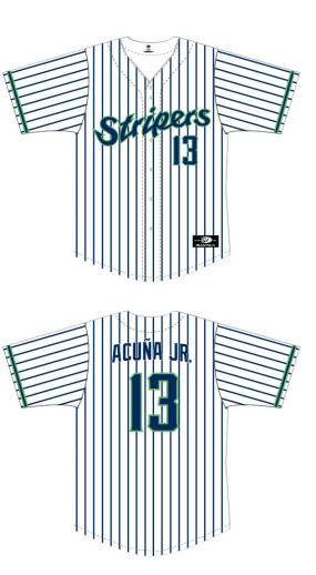 Gwinnett Stripers OT Sports Acuna Jr.  Replica Home Pinstripe Jersey