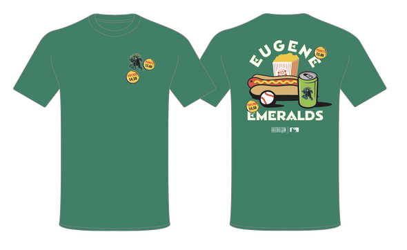Eugene Emeralds Baseballism Ballpark Food T-Shirt