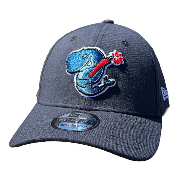 Eugene Emeralds Exploding Whales New Era Navy 39THIRTY Stretch Fit Cap