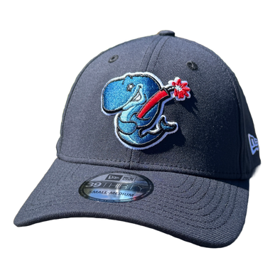 Eugene Emeralds Exploding Whales New Era Navy 39THIRTY Stretch Fit Cap