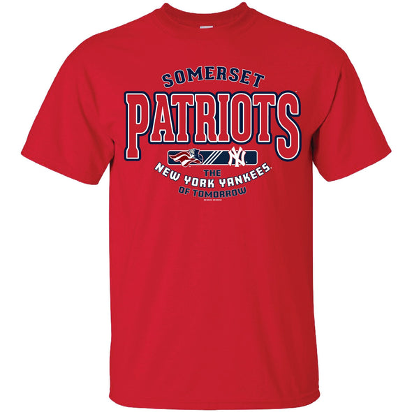 Somerset Patriots Adult Cotton Red Short Sleeve Affiliate Mango T-shirt