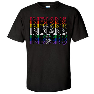 Spokane Indians Black Langford Pride Tee