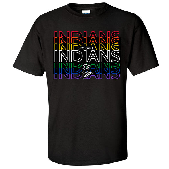 Spokane Indians Black Langford Pride Tee