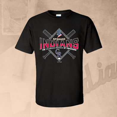 Spokane Indians Black Phowear Rockies Affiliate Tee