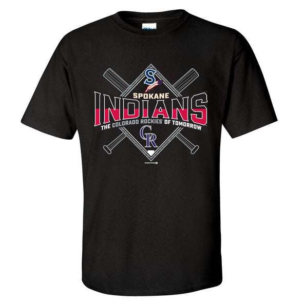 Spokane Indians Black Phowear Rockies Affiliate Tee