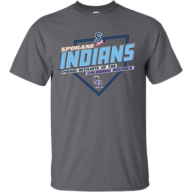 Spokane Indians Charcoal Nutrients Rockies Affiliate Tee