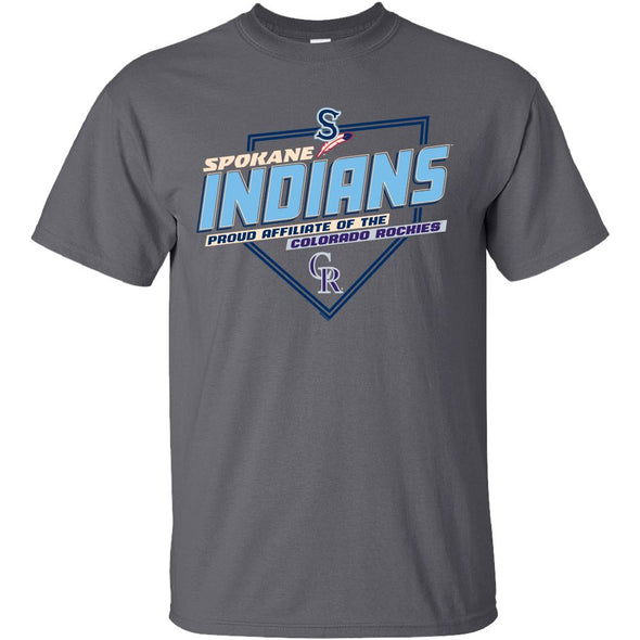 Spokane Indians Charcoal Nutrients Rockies Affiliate Tee