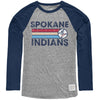 Spokane Indians Navy Raglan Long Sleeve Tee