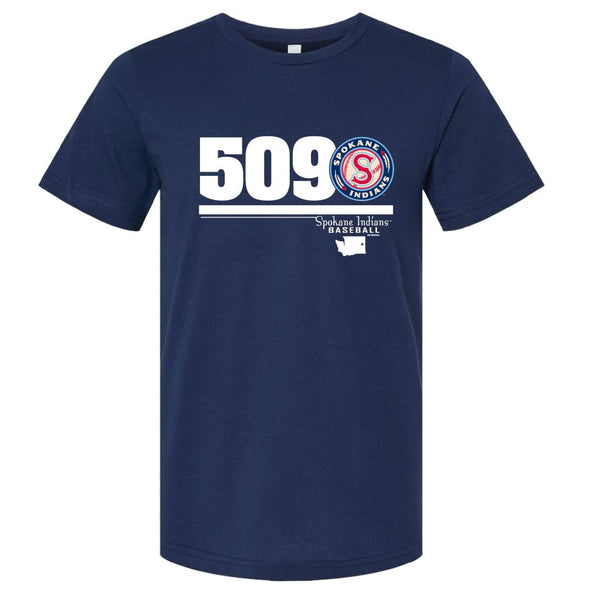 Spokane Indians Navy Bonds 509 Tee