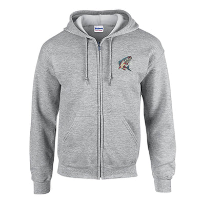 Spokane Indians Redband Sport Gray Full-Zip Hooded Sweatshirt