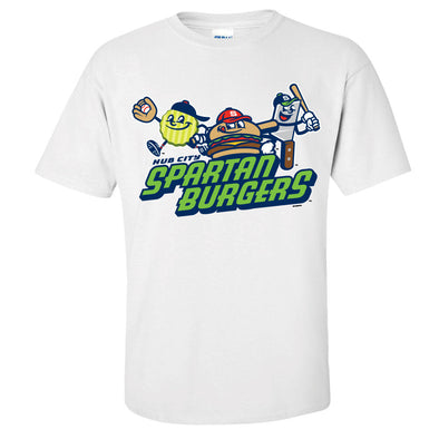 M Adult Hub City Spartanburgers Character Trio T-Shirt