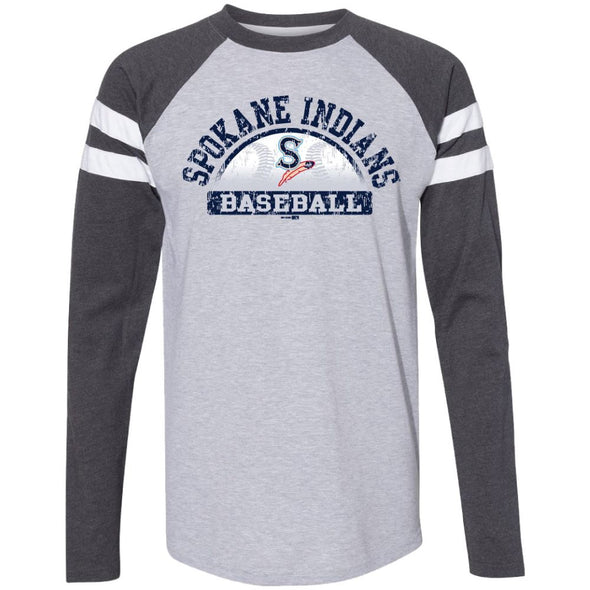 Spokane Indians Long Sleeve Heather/Navy/White Property Tee