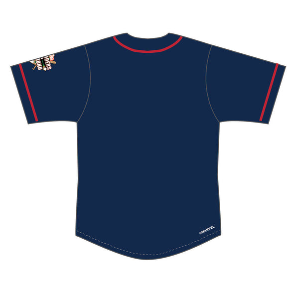 Toledo Mud Hens Marvel Defenders of the Diamond Youth Marvel Font Muddy Jersey