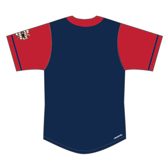 Toledo Mud Hens Marvel's Defenders of the Diamond Youth Red/Navy Marvel Muddy Jersey