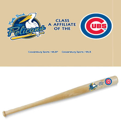 Myrtle Beach Pelicans Coopersburg Sports 18 Inch Natural Affiliate Mini Bat