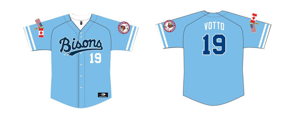 Buffalo Bisons Alt Lt Blue Joey Votto Sublimated Replica Jersey