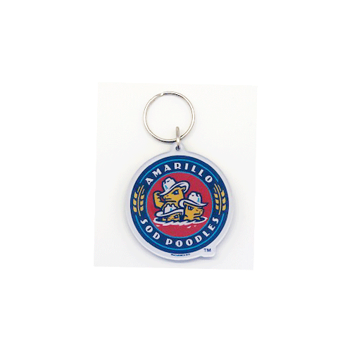 Amarillo Sod Poodles Acrylic Circle Crest Logo Keychain