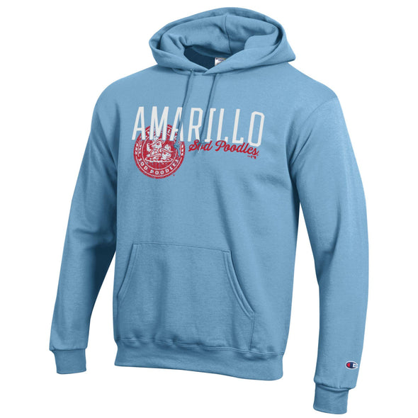 Amarillo Sod Poodles Denim Blue Crest Power Hoodie