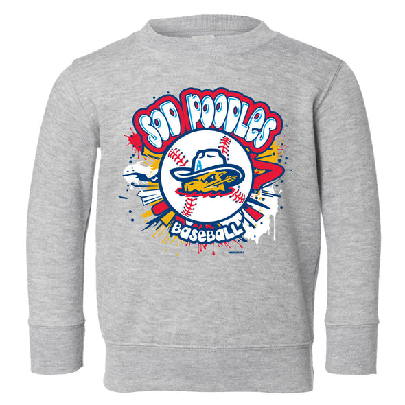 Amarillo Sod Poodles Grey Game Bussin Toddler Crew