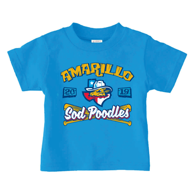 Amarillo Sod Poodles Infant Blue Cobalt State Tee