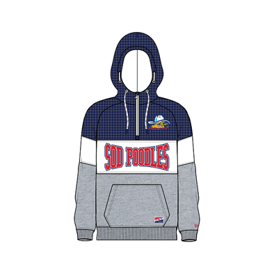 Amarillo Sod Poodles New Era  Royal, White, and Grey Game 1/4 Zip Hoodie