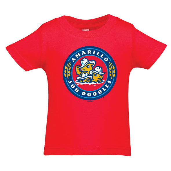 Amarillo Sod Poodles Toddler Red Primary Logo Tee