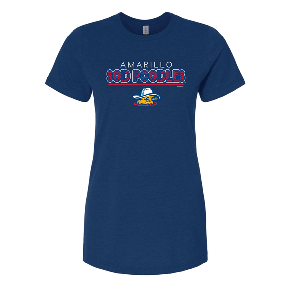 Amarillo Sod Poodles Women's Navy Retro-light Game Tee