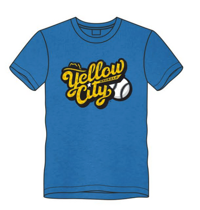 Amarillo Sod Poodles Yellow City Blue Texas Pattern Tee