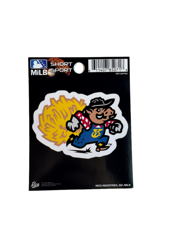 Amarillo Sod Poodles Yellow City Pigweeds Logo Short Decal