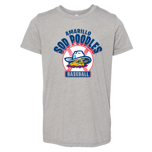 Amarillo Sod Poodles Youth Game Grey Tank Tee