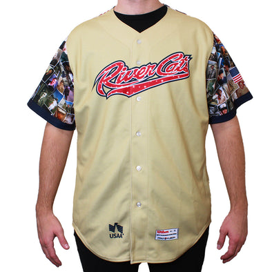 ARMED FORCES GOLD JERSEY SIZE L, SACRAMENTO RIVER CATS