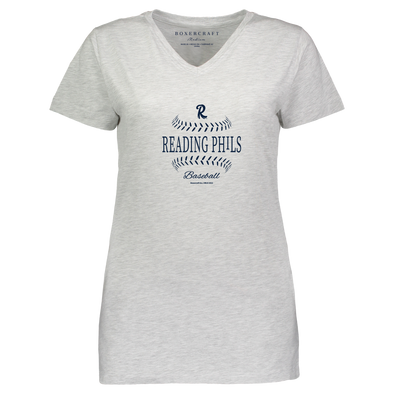 Reading Phils Boxercraft Oxford Heather Women's V-Neck