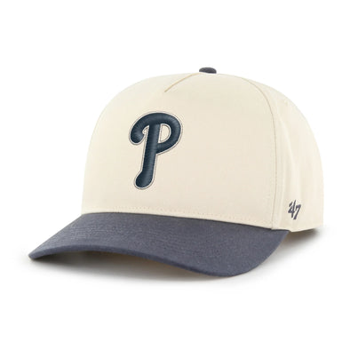 Two tone Navy and Beige Phillies P Hitch '47 brand hat