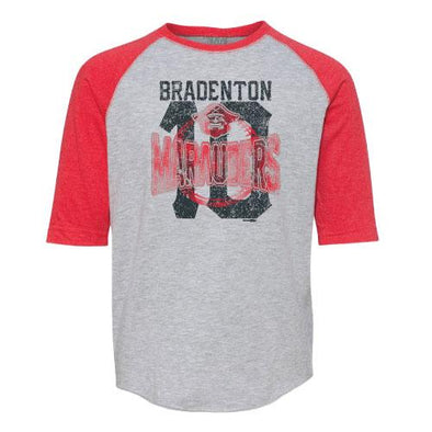 Bradenton Marauders Bimm Ridder Youth Raglan 3/4 Sleeve Tee (Red)