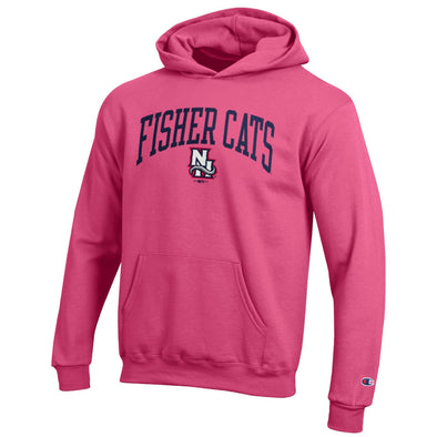 New Hampshire Fisher Cats Youth Pink NH Powerblend Hoodie