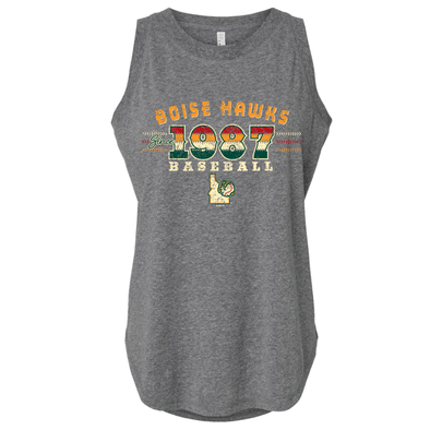 BOISE HAWKS LADIES REGATTA MUSCLE TANK, GRANITE HEATHER