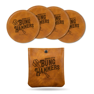 Beer City Bung Hammers Laser Engraved Coaster Set - SPECIAL ORDER