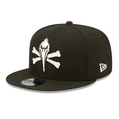 Myrtle Beach Pelicans New Era Black Pirate 9Fifty Adjustable Snapback Cap