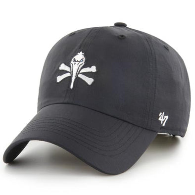 MYRTLE BEACH PELICANS 47 BRAND BLACK PIRATE brrr CLEAN UP CAP