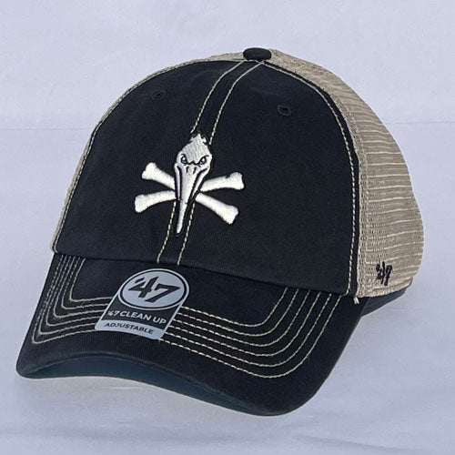 Myrtle Beach Pelicans 47 Brand Black Pirate Trawler Adjustable Cap