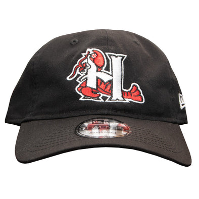 Hickory Crawdads Black H Logo Adjustable Hat