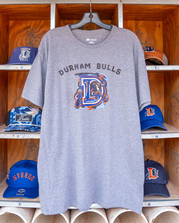 Durham Bulls D Logo Graphitti Tee