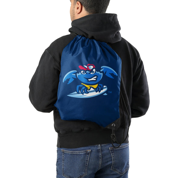 Jersey Shore BlueClaws FOCO Surfing Crab Drawstring Bag