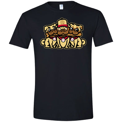 BRP NEW!  YOUTH Night of the Grumble Pugs Double-Sided Theme Night Black T-Shirt