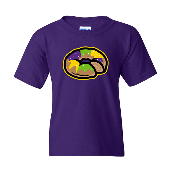 Youth Biloxi King Cakes Primary Logo Tee