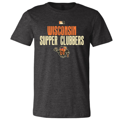 Wisconsin Supper Clubbers Dark Gray Heather Vexed T-Shirt