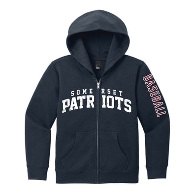 Somerset Patriots Baseball Youth Full Zip Sweatshirt