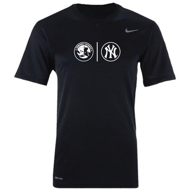 Somerset Patriots Mens Nike Legends Medallion Logo Lock ICON Black Performance Tee