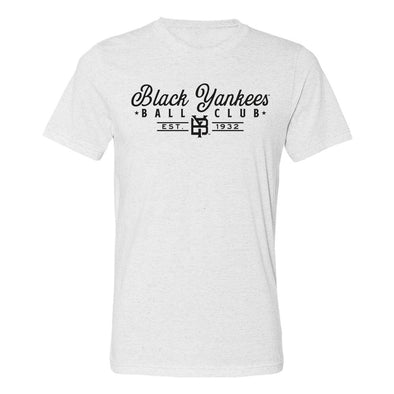 Somerset Patriots NY Black Yankees Baseball Club Wordmark White Soft Style Tee